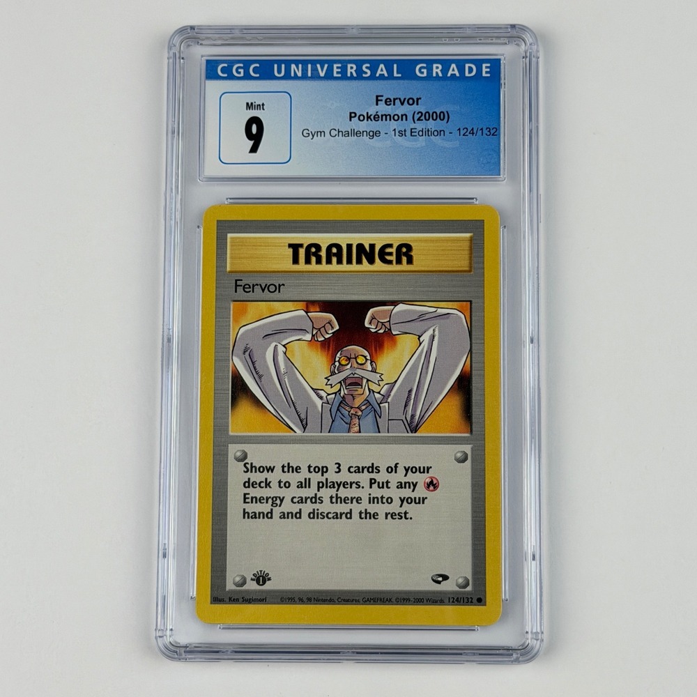 Pokemon Fervor 124/132 1st Edition CGC 9 Mint Blue Label TCG 2000 Gym Challenge